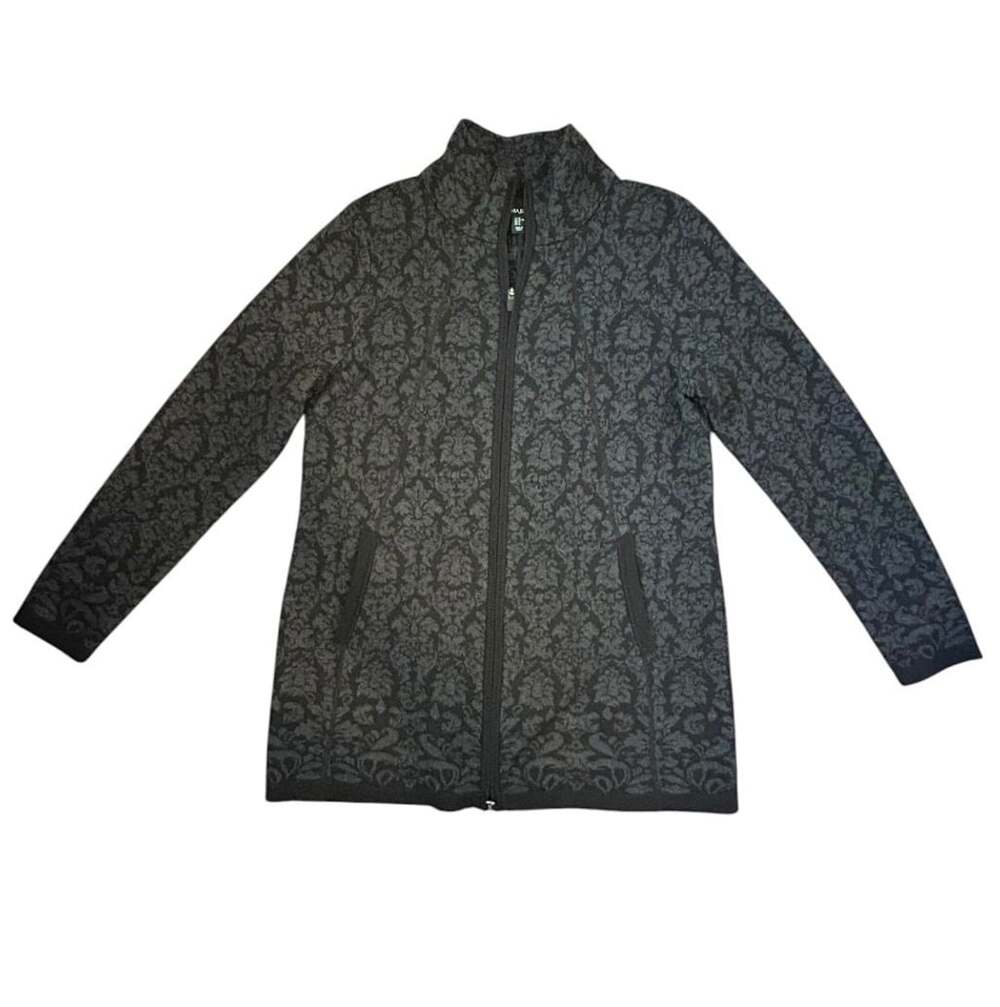 Cynthia Rowley Jacquard Zip Up Sweater Jacket Size XL